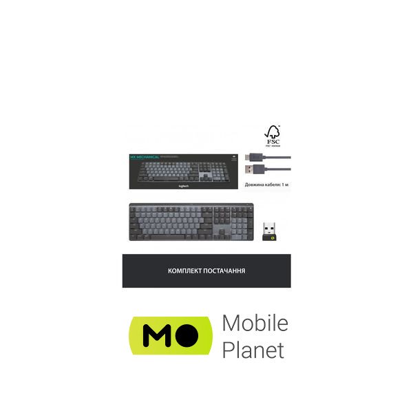 Logitech MX Mechanical Wireless Illuminated Performance UA Graphite (920-010759) (UA) Тип: мультимедійна, з