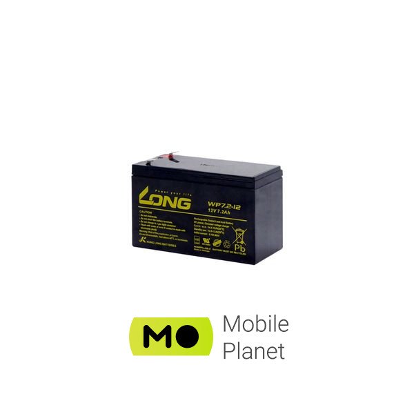 Long 12В 7.2 Ач (WP7.2-12) (WP7.2-12) (UA) Напруга: 12 В; Місткість: 7.2 Ач;