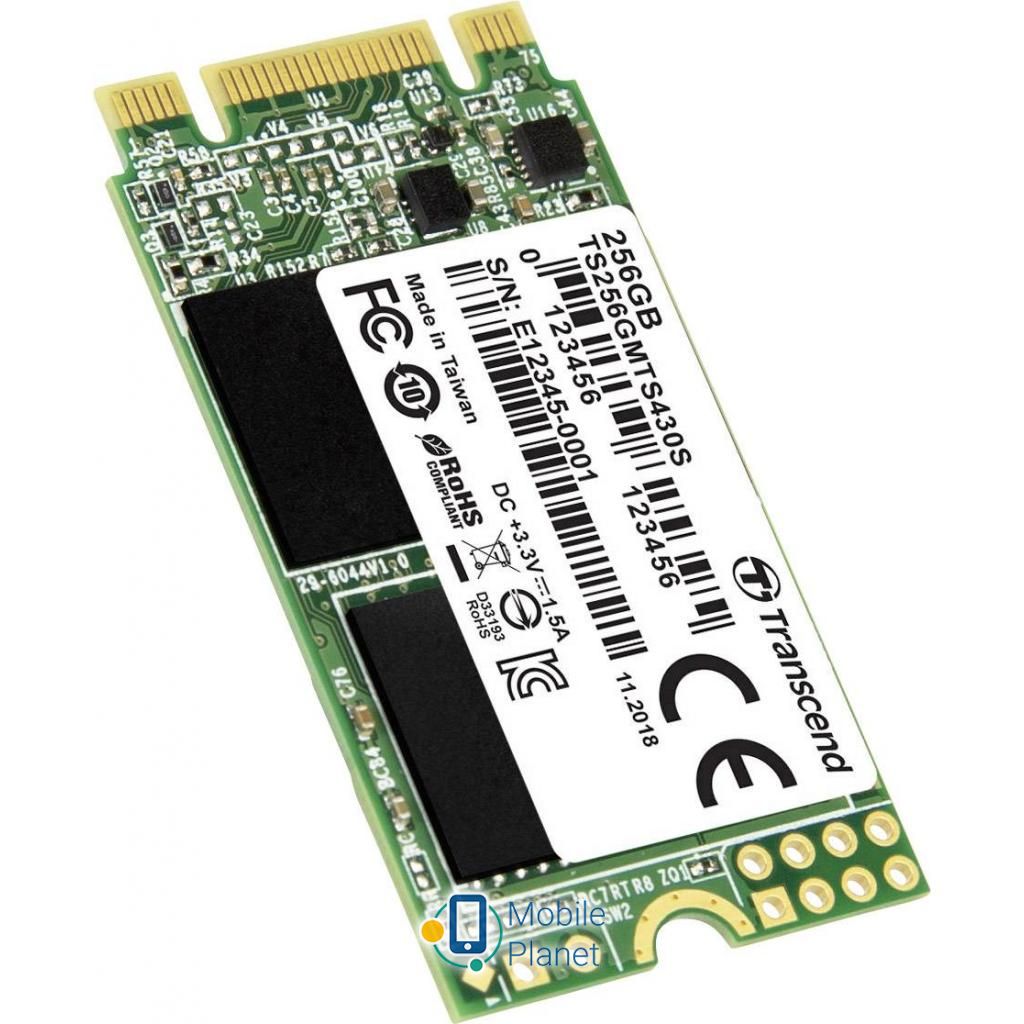 M.2 2242 256GB Transcend (TS256GMTS430S) (UA) Об'єм пам'яті: 256 GB; Тип
