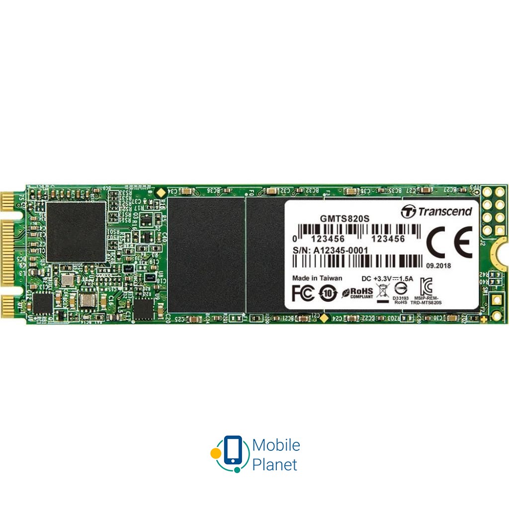 M.2 2280 960GB Transcend (TS960GMTS820S) (UA) Тип: внутрішній; Об'єм пам'яті: 960