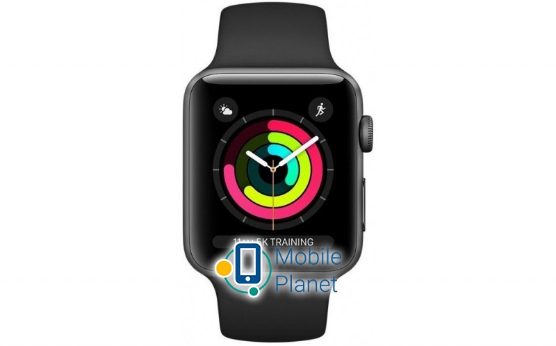 Apple Watch Series 3 (GPS) 42mm Space Gray Aluminum Case with Black Sport Band (MTF32) Тип: Смарт-часы / Совместимость