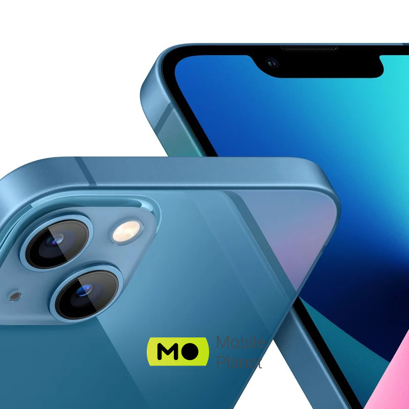Apple iPhone 13 256GB Blue (MLQA3) Датчики Face ID: розпізнавання обличчя за допомогою камери TrueDepth / Барометр / Триосьовий гіроскоп / Акселерометр / Датчик наближення / Датчик зовнішньої освітленості