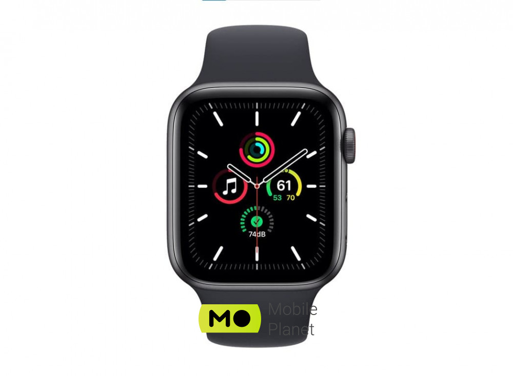 Apple Watch SE GPS + Cellular 44mm Space Gray Aluminum Case with Midnight Sport Band (MKRR3) Лінійка Watch SE