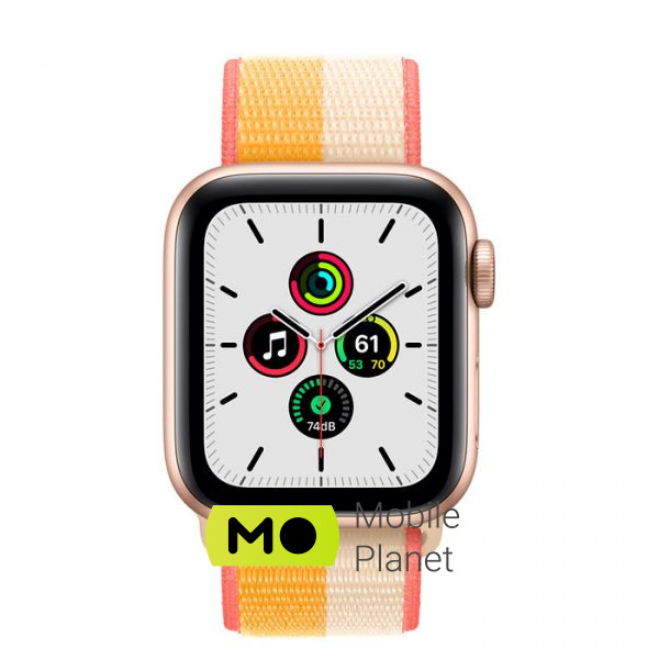 Apple Watch SE GPS Plus Cellular 40mm Gold Aluminum Case w. Maize/White S. Loop (MKQP3) Розмір корпусу, мм: 40 / Матеріал