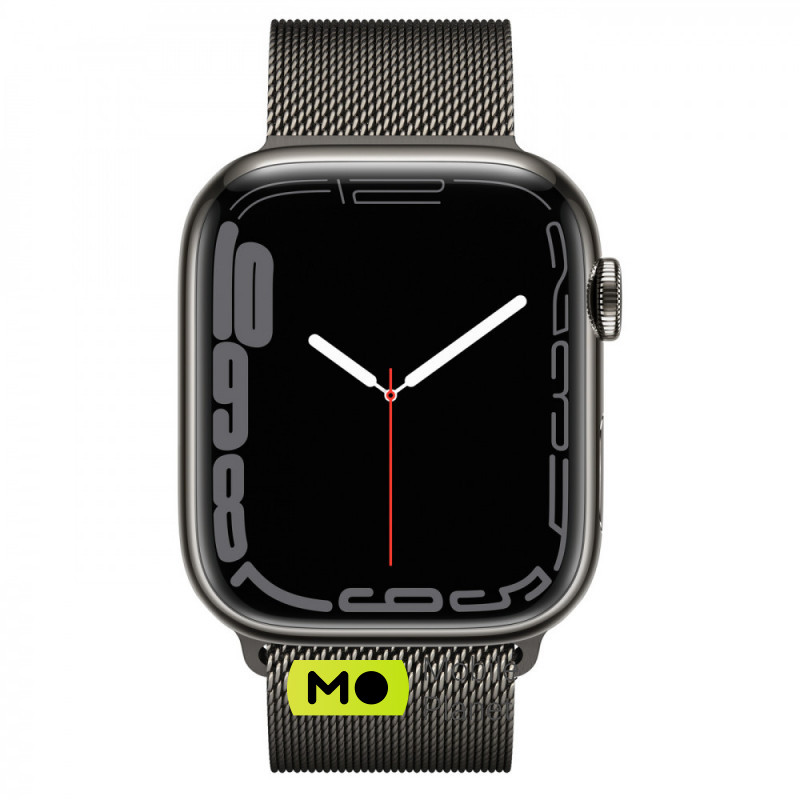 Apple Watch Series 7 GPS + Cellular 45mm Graphite Stainless Steel Case with Graphite Milanese Loop (MKL33) Лінійка: Watch Series 7 GPS + Cellular 45mm; iOS: