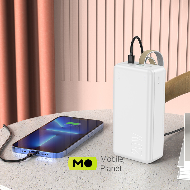 HOCO J87B Tacker PD20W Plus QC3.0 30000mAh White Ємність: 30000mAh / Вихід: USB - 18W (для