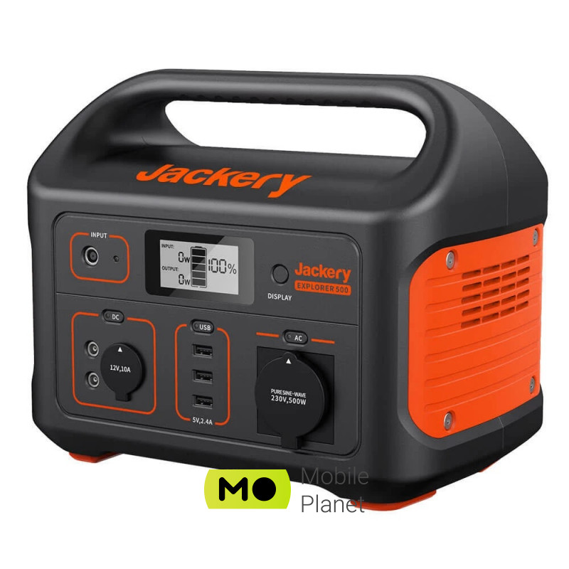 Jackery Explorer 500EU (EU) Підключення пристроїв DC5521x2, USB-Ax1, USB- A quick-chargex1, USB-Cx1, автоприкурювач x1, євророзетка 230 В x1