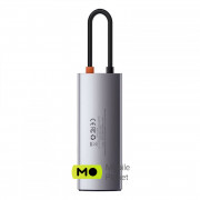 USB-Hub Baseus Plastic Gleam Series 5-in-1 Type-C/HDMI 4K/3 USB Gray (CAHUB-CX0G)