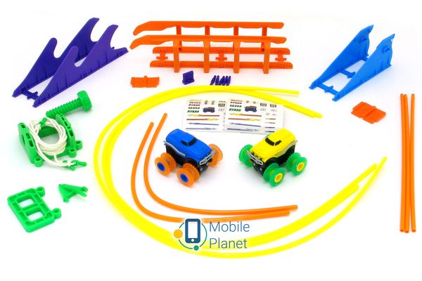 Машинки на бат. Trix Trux набір 2 машинки з трасою (синій + жовтий) (JLT-AS332BY) Торгова марка Trix Trux, Китай