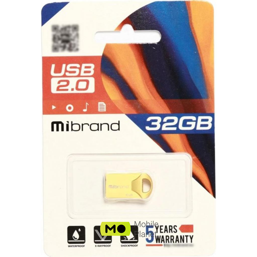 Mibrand 32GB Hawk Gold USB 2.0 (MI2.0 / HA32M1G) (UA) Тип Класичні