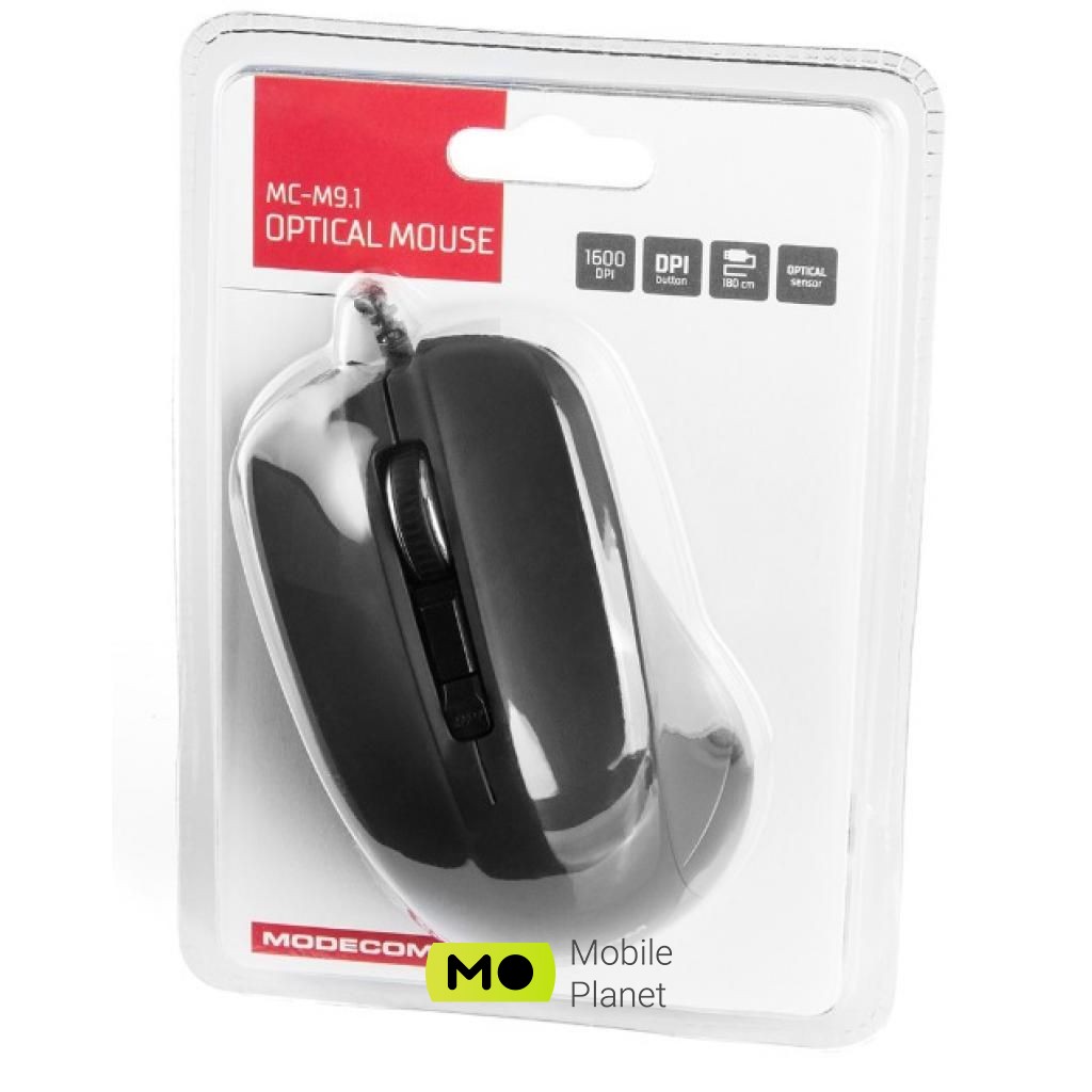 Modecom MC-M9.1 USB Black (M-MC-00M9.1-100) (UA) Тип: дротові; Призначення: для