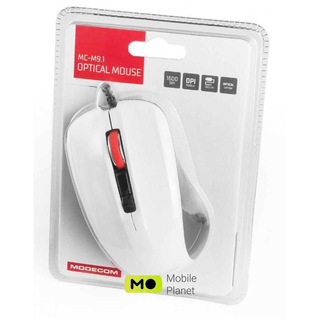 Modecom MC-M9.1 USB White (M-MC-00M9.1-200) (UA) Тип Дротові