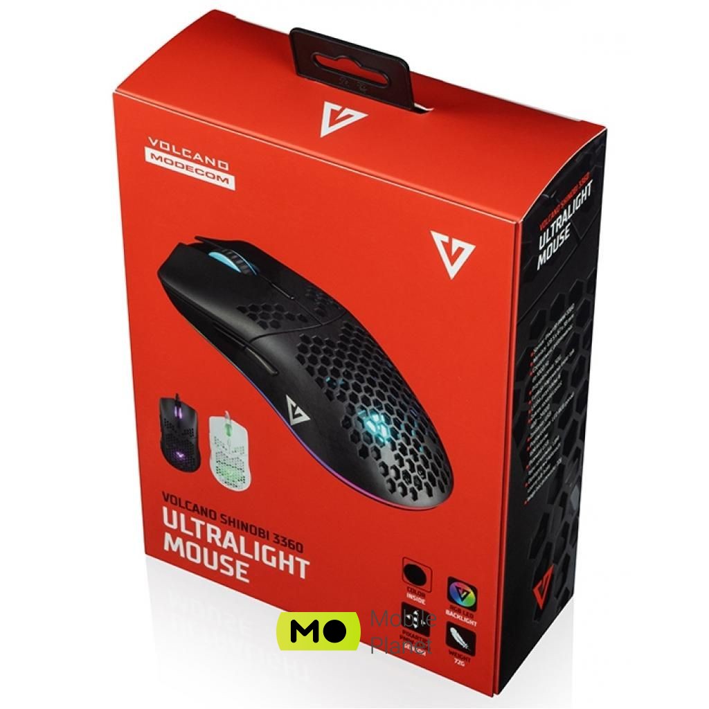 Modecom Shinobi 3360 Volcano USB Black (M-MC-SHINOBI-3360-100) (UA) Тип: Проводные, Геймерские;
