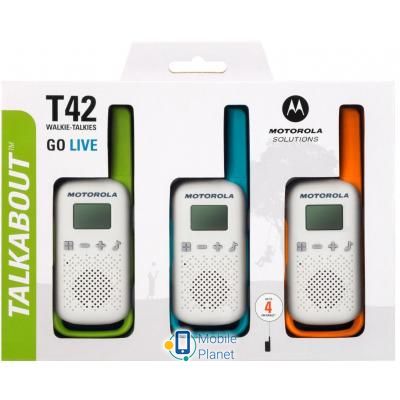 Motorola TALKABOUT T42 Triple Pack (B4P00811MDKMAW) (UA) Радиус действия: до 4 км;