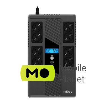 NJOY Token 800 (UPCSBLS680TTOAZ01B), Lin.int., 8 x Schuko, USB, LCD, пластик Тип: линейно-интерактивны­й