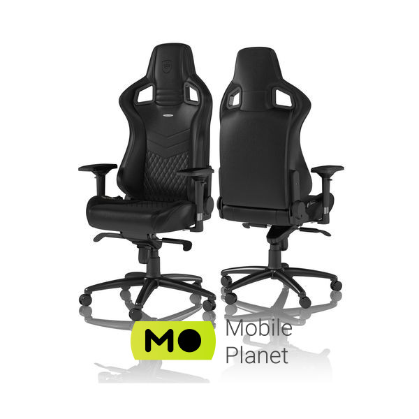 Noblechairs Epic Series Real Leather Black (NBL-RL-BLA-001) (UA) Підстава 5 ніжок з колесами