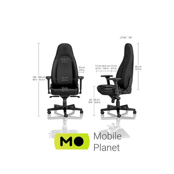 Noblechairs Icon Gaming Black Edition (NBL-ICN-PU-BED) (UA) Предел наклона спинки 135°