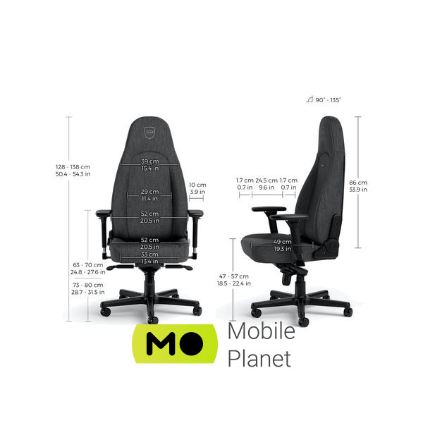 Noblechairs Icon TX Anthracite (NBL-ICN-TX-ATC) (UA) Матеріал покриття текстиль