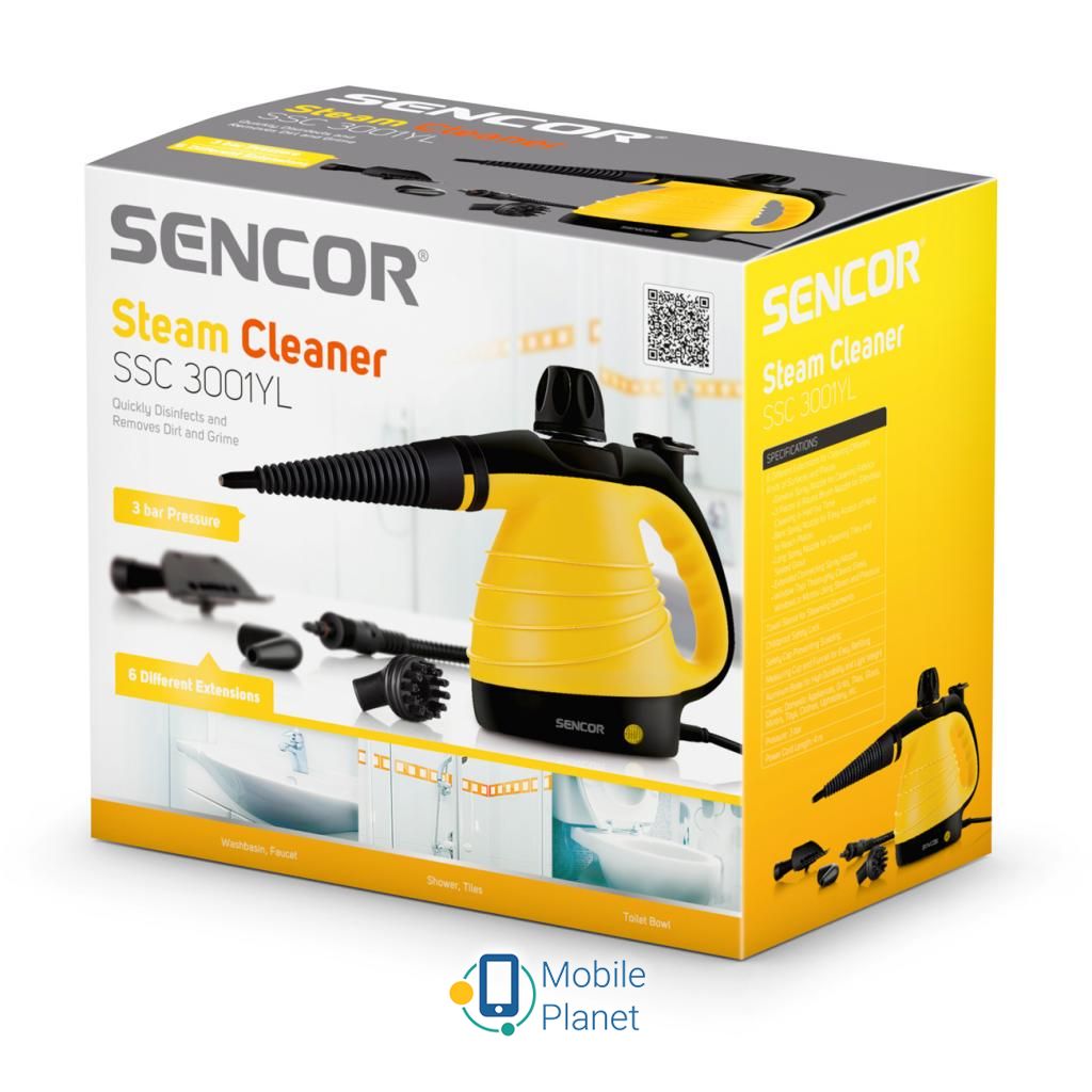 Пароочиститель Sencor SSC 3001 YL (SSC3001YL) (UA) Тип: ручний; Потужність: 1000 Вт;