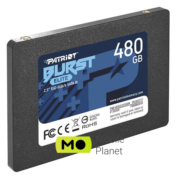 Patriot Burst Elite (PBE480GS25SSDR) Форм фактор 2.5