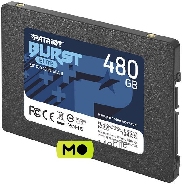 Patriot Burst Elite (PBE480GS25SSDR) Тип: внутренний; Емкость: 480 ГБ;