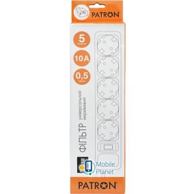 PATRON 0.5 m3*1mm2 (SP-1052U) 5 розеток BLACK (EXT-PN-SP-1052U) (UA) Номинальное напряжение: 220 В;