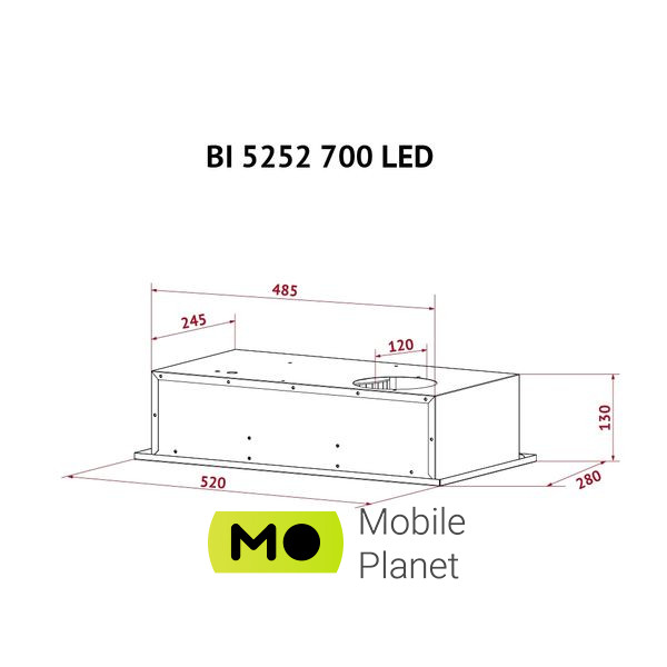 Perfelli BI 5252 I 700 LED (UA) Производительность 700 м3/час