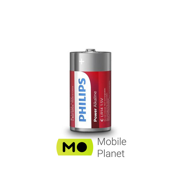 Philips C LR14 Power Alkaline * 2 (LR14P2B/10) (UA) Типоразмер: C (R14,343);