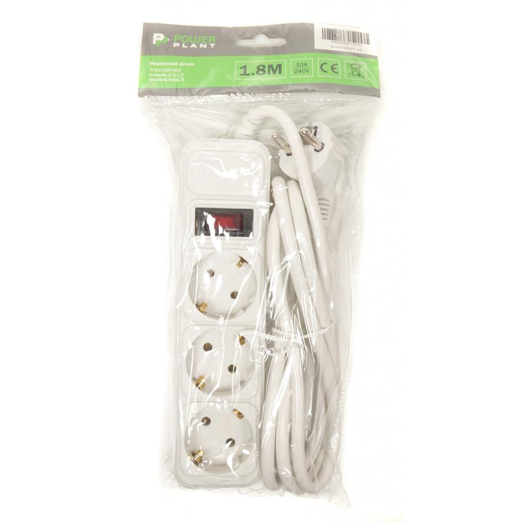 PowerPlant 1.8 м, 3 розетки, євростандарт (JY-1054 / 1.8) (PPSA10M18S3) (UA) Номінальна напруга: 220 В; Робоча