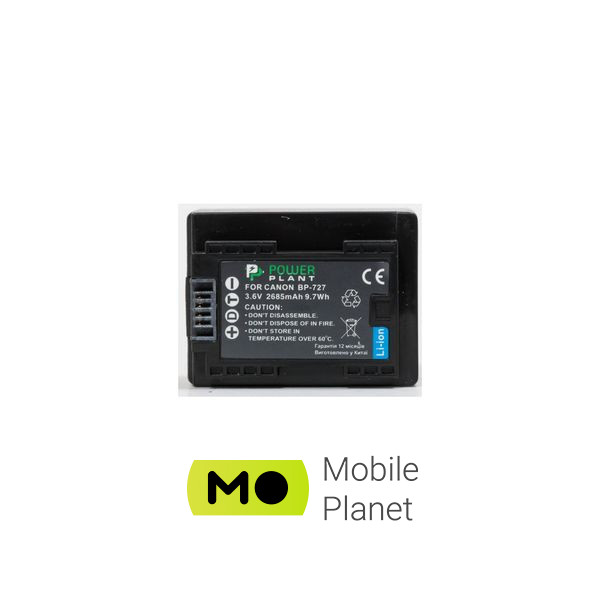 PowerPlant Canon BP-727 chip (DV00DV1386) (UA) Ємність 2685mAh
