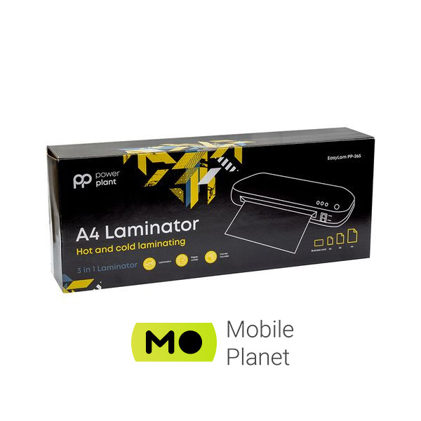 PowerPlant EasyLam, A4, for office, 3in1, 80-125 мкм, 400 мм/мин (PP-265) (UA) Тип: конвертный; Назначение: для