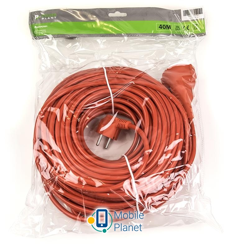 PowerPlant JY-3024/40 (PPCA10M400S1) 1 розетка, 40 м, помаранчевий (UA) Розеток: 1; Довжина кабелю, м: 40;