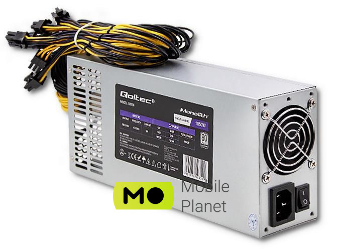 Qoltec PCI-E Smart 1850W 80 Plus Platinum (50350) EU Стандарт  ATX.