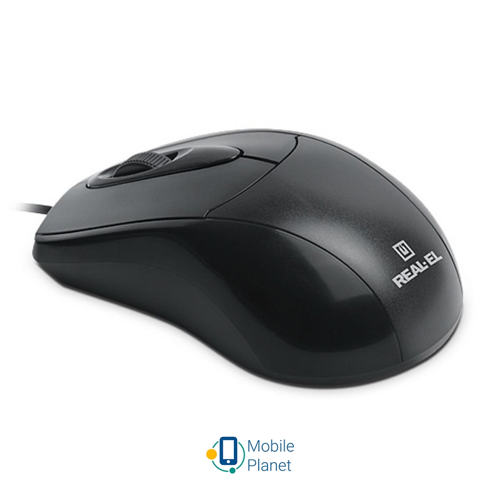 REAL-EL RM-207, USB, black Тип: дротові; Призначення: для