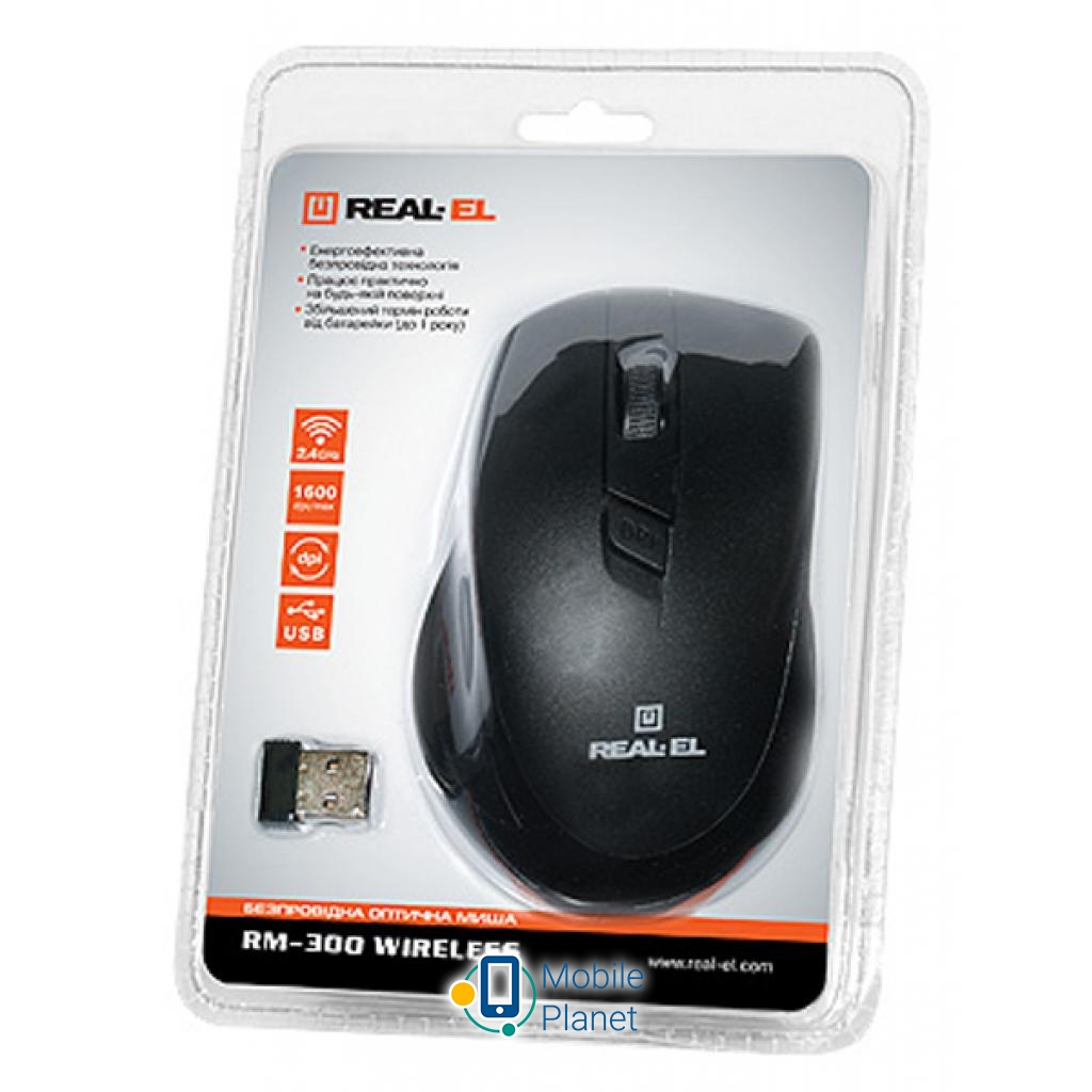 REAL-EL RM-300 black-grey Тип: Бездротові; Призначення: