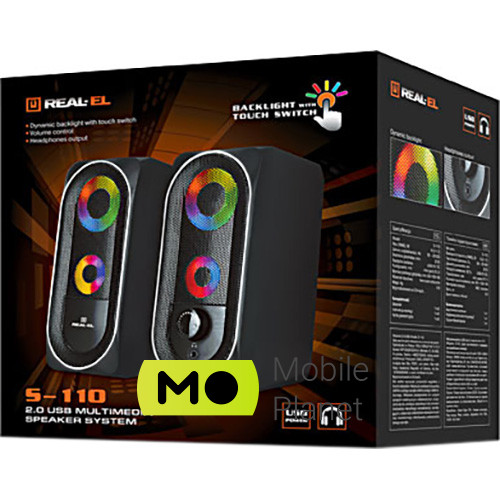 REAL-EL S-110 USB Black (UA) Модель: S-110; Формат: 2.0; Общая