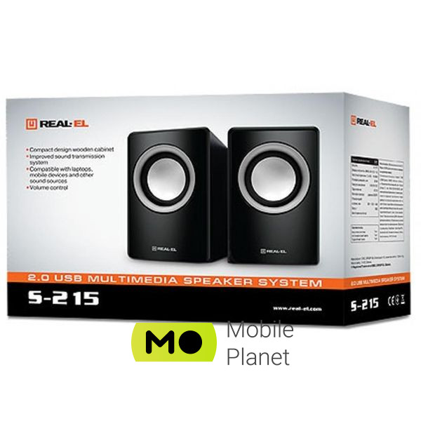 REAL-EL S-215 black (UA) Тип колонки для комп'ютера