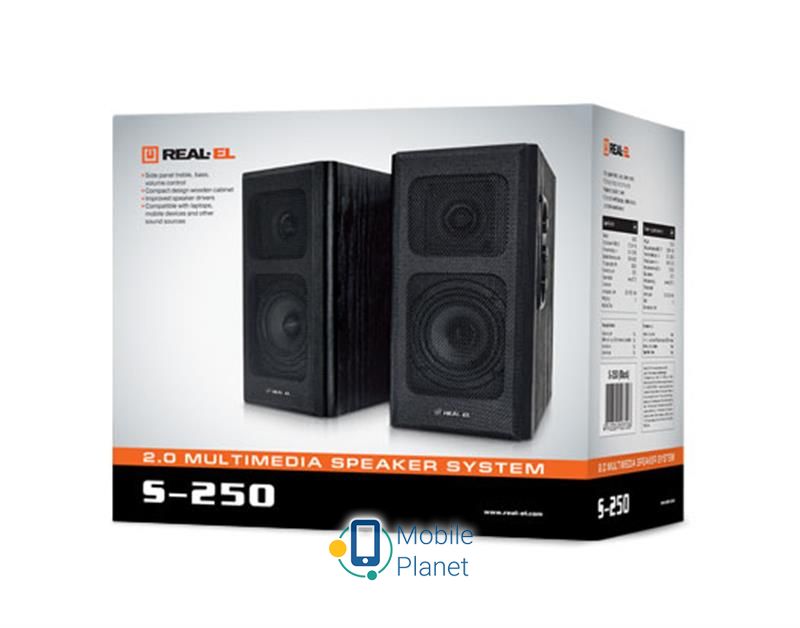 REAL-EL S-250 Black (EL121000005) (UA) Формат акустики: 2.0; Тип: