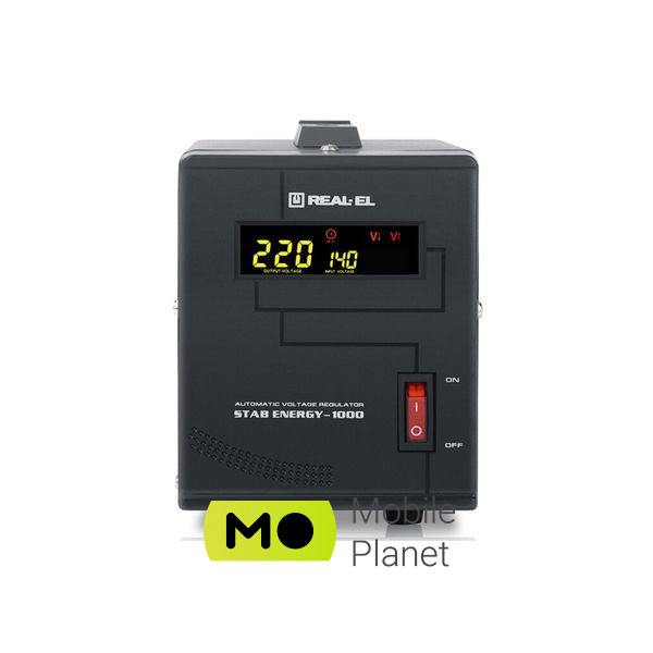 REAL-EL STAB ENERGY-1000 (EL122400012) (UA) Тип: релейный; Мощность, Вт: 800 Вт;
