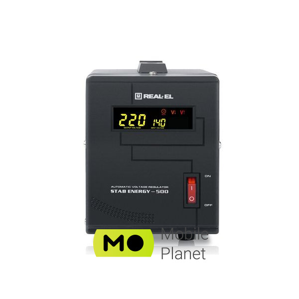 REAL-EL STAB ENERGY-500 (EL122400011) (UA) Тип: релейный; Мощность, Вт: 400 Вт;