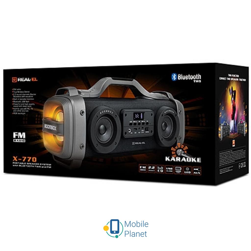 REAL-EL X-770 Black (UA) Тип: портативные колонки;