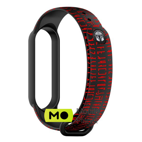Ремешок для фитнес браслета Armorstandart This is the Way для Xiaomi Mi Band 7/6/5 Dark Lord helmet Pu (ARM59259) (UA)
