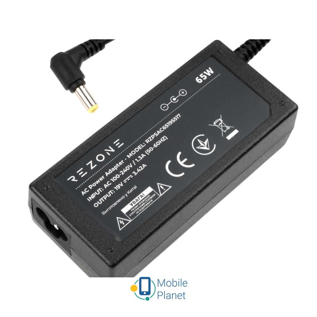 Rezone ACER 65W 19V 3,42A разъем 5.5*1.7 (RZPSAC65195517) (UA) Совместимость с ноутбуками: Acer;