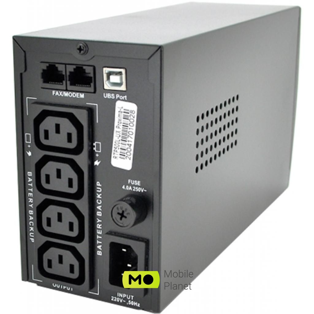 Ritar RTP500L-UX-IEC (UA) Мощность, Вт: 300 Вт; Мощность, ВА: