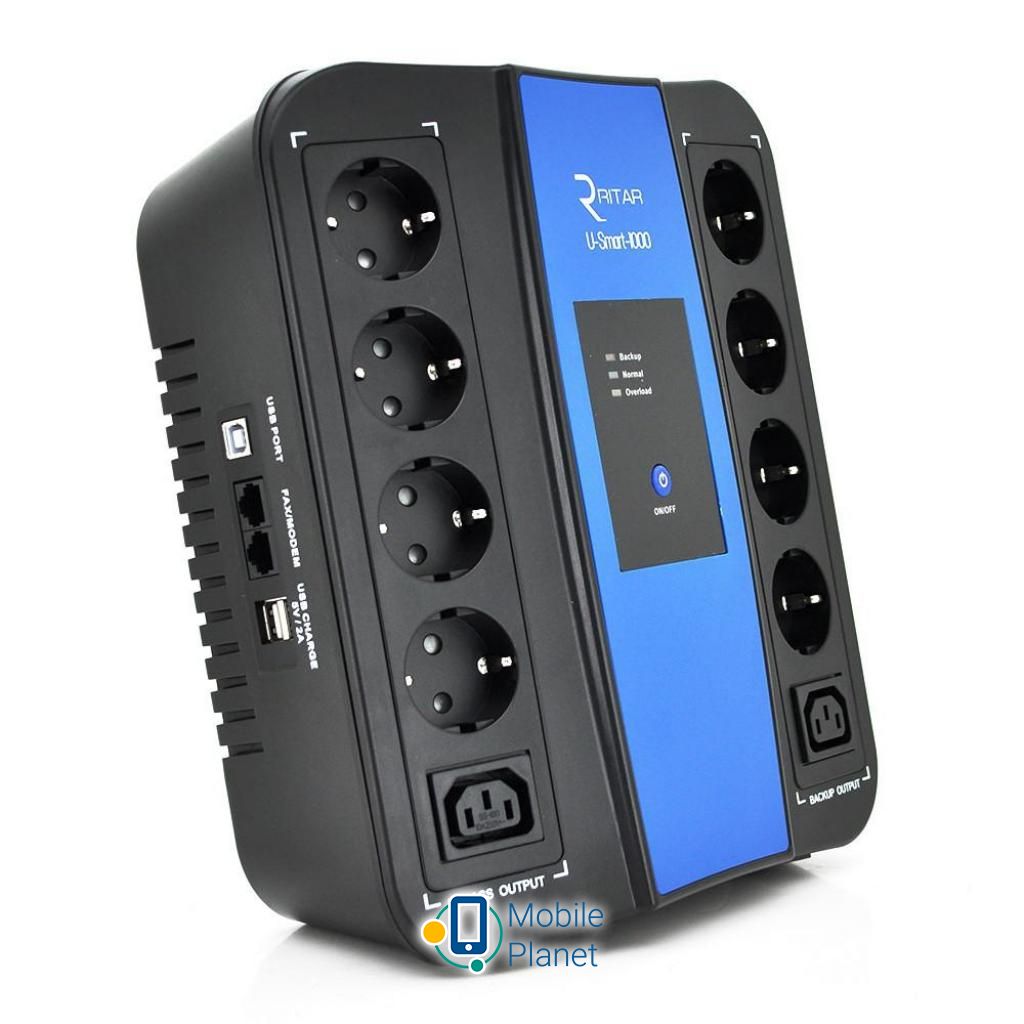 Ritar U-Smart-1000 (600W) (RS628U) (UA) Клас товарів  Основний захист 