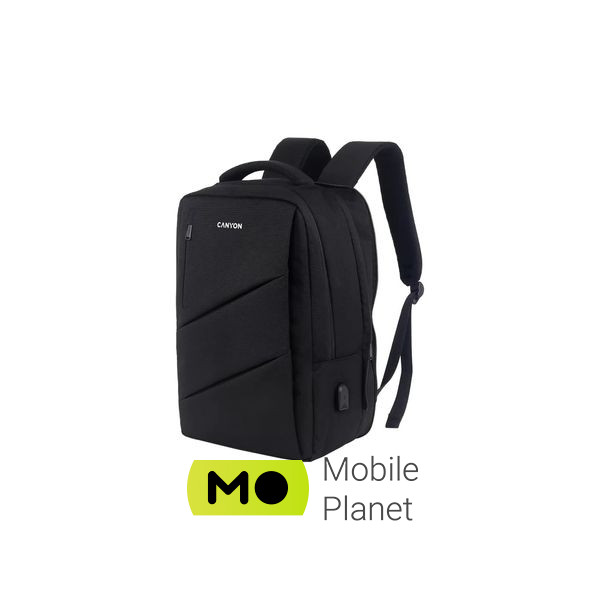 Рюкзак для ноутбука Canyon 15.6 BPE-5 Urban, USB, 12-18L, Black (CNS-BPE5B1) (UA) Рекомендуемый размер ноутбука: