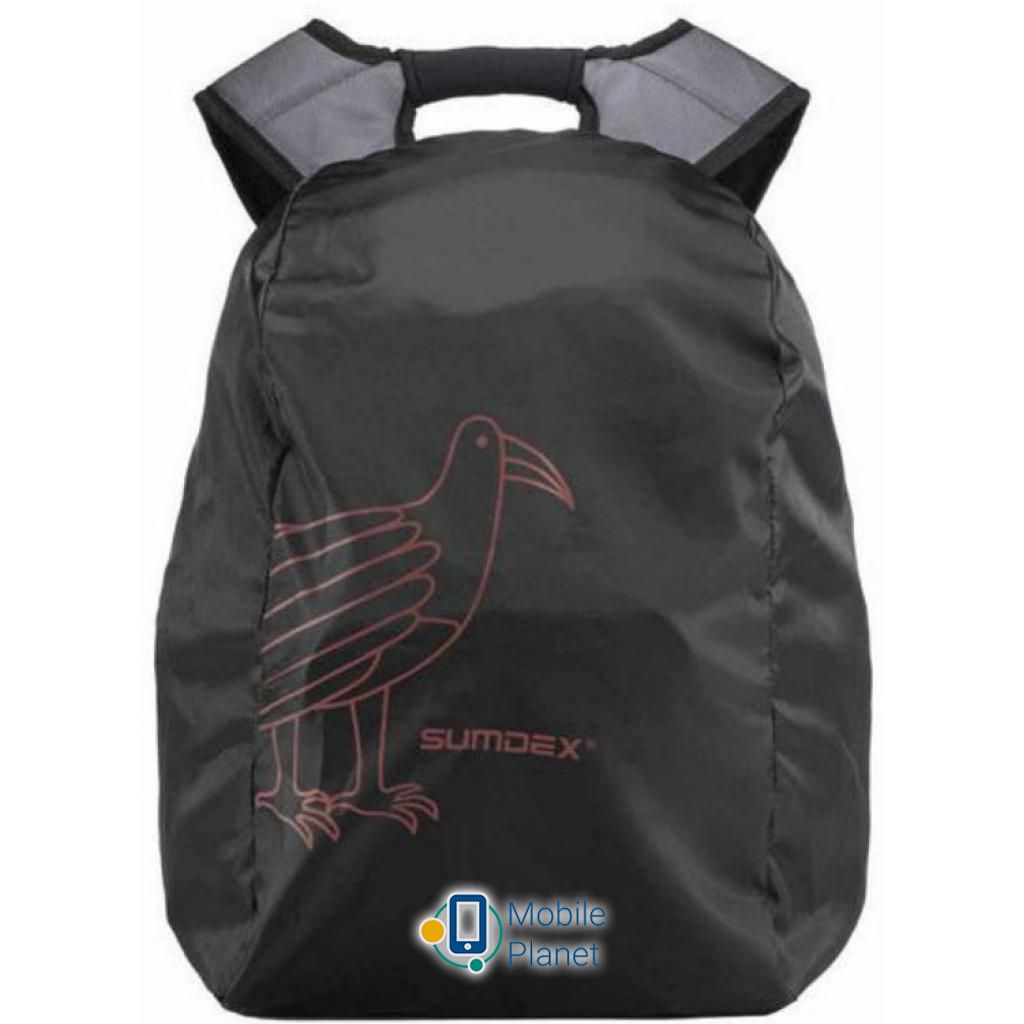 Рюкзак для ноутбука SUMDEX 15.6-16 '' Black (PON-395GY) (UA) Спосіб закриття: блискавка;