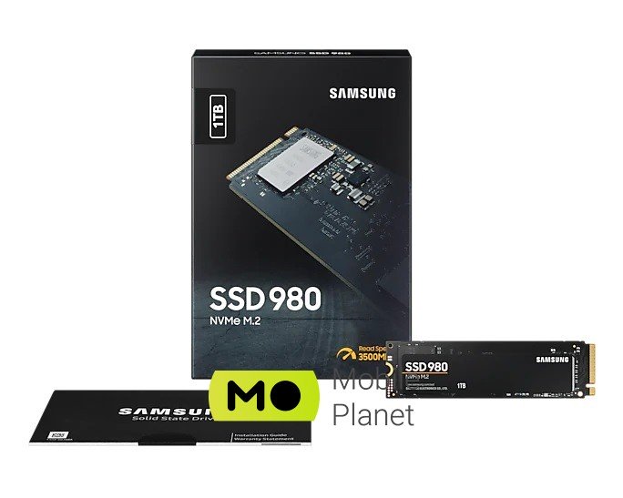 Samsung 980 (MZ-V8V1T0BW) Тип: внутрішній; Ємність 1000 ГБ;