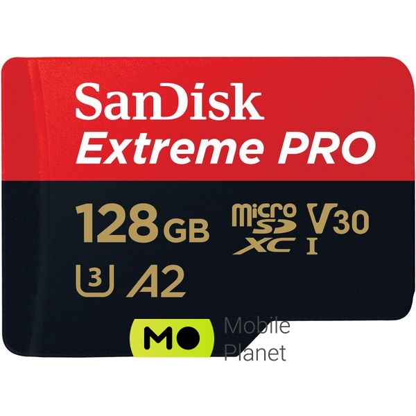 SanDisk 128 GB microSDXC UHS-I U3 Extreme Pro+SD Adapter (SDSQXCD-128G-GN6MA) (UA) Швидкість читання до 200 МБ/с 