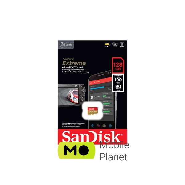 SanDisk 128GB microSD class 10 UHS-I U3 Extreme (SDSQXAA-128G-GN6MN) Тип картки пам'яті microSDXC; Об'єм